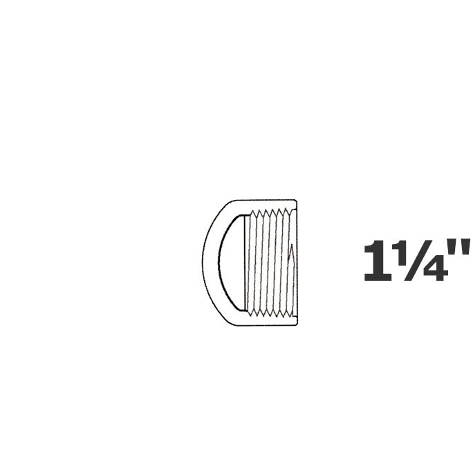 Cap grey 1 1/4 FPT sch 40