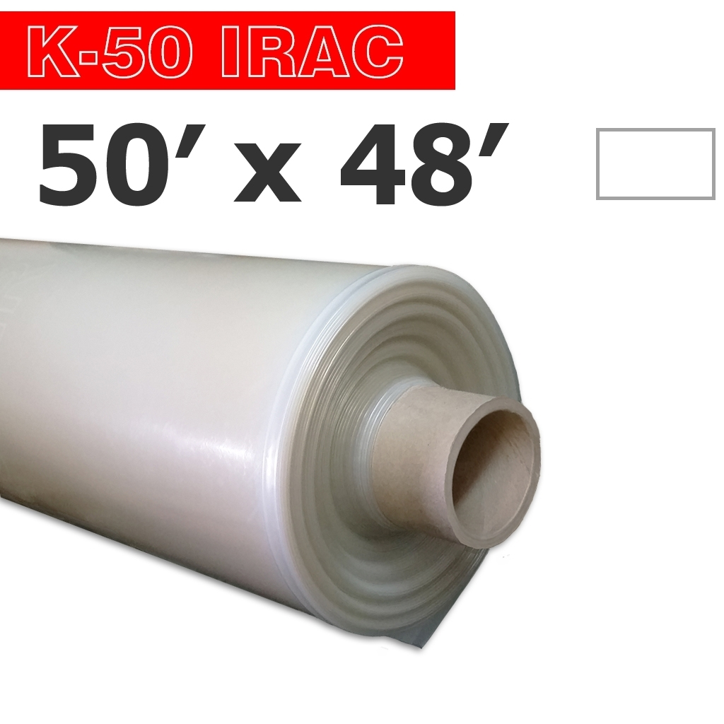 Poly 50' Sheet IRAC 6mil K-50 50UV Klerk's *pre-cut* 50' x 48'
