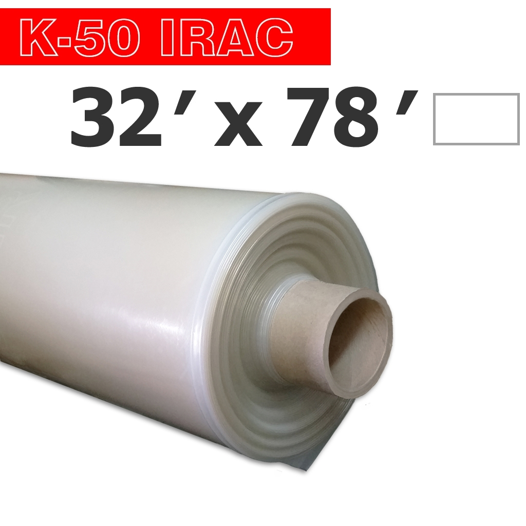 Poly 32' Feuille IRAC 6mil K-50 50UV Klerk's *pré-coupé* 32' x 78'