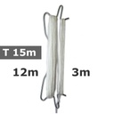 Prewound hook double 220mm IN STOCK, white twine, total: 15m, fall: 3m