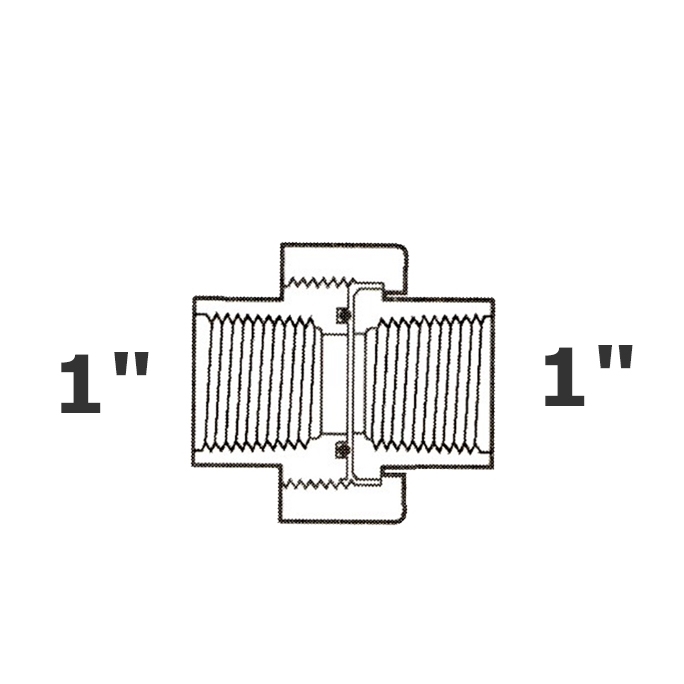 Grey union 1 FPT x 1 FPT O-ring Buna-N sch 40