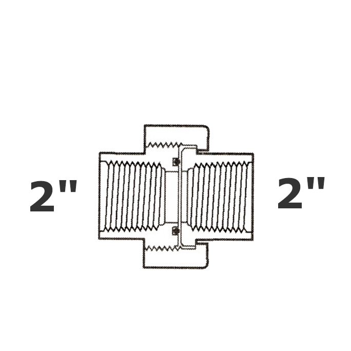 Unión gris 2 FPT x 2 FPT sello Buna-N sch 40