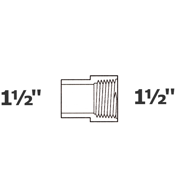 Adaptador gris 1 1/2 SP x 1 1/2 FPT sch 40