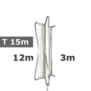 Gancho pre-enr. doble 180mm EN INVENTARIO, hilo blanco, total: 15m, caida: 3m