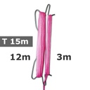 Crochet pré-enr. en INVENTAIRE double 220mm, ficelle fuchsia , total: 15m, tombée: 3m  