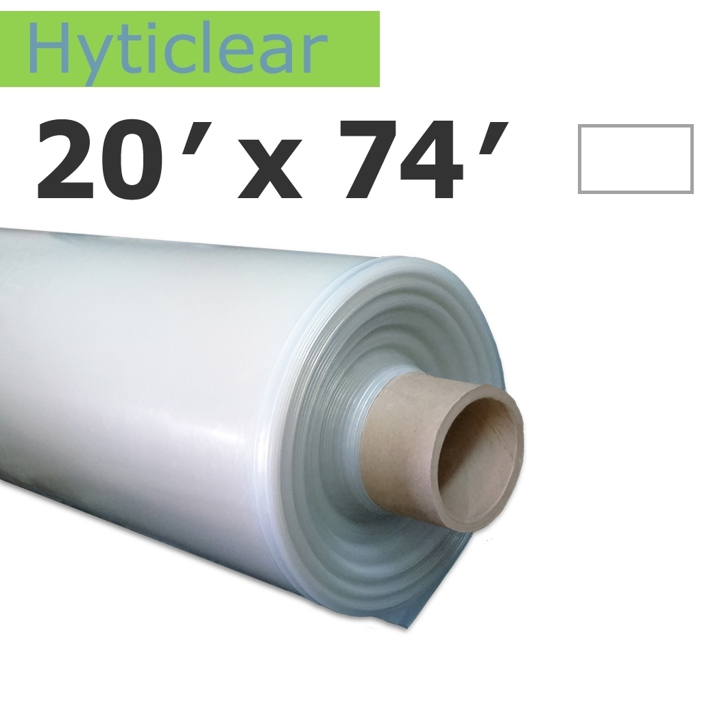 Poly 20' Sheet Clear 7.2mil Hyticlear 50UV Klerk's *pre-cut* 20' x 74'