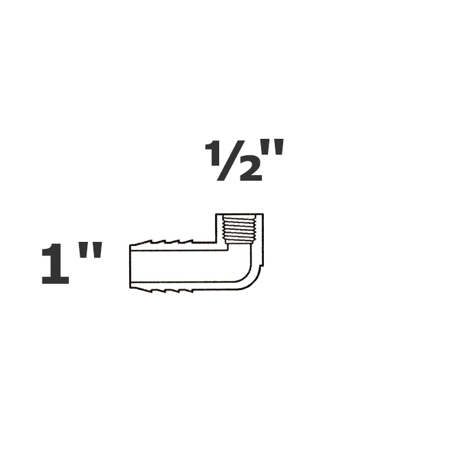 Codo gris reducido 90° 1 ins x 1/2 FPT