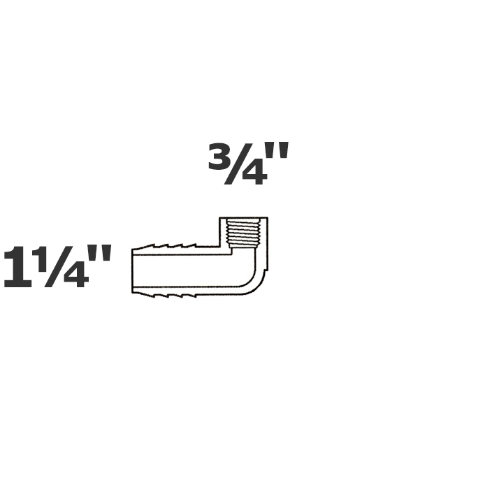 Codo gris reducido 90° 1 1/4 ins x 3/4 FPT