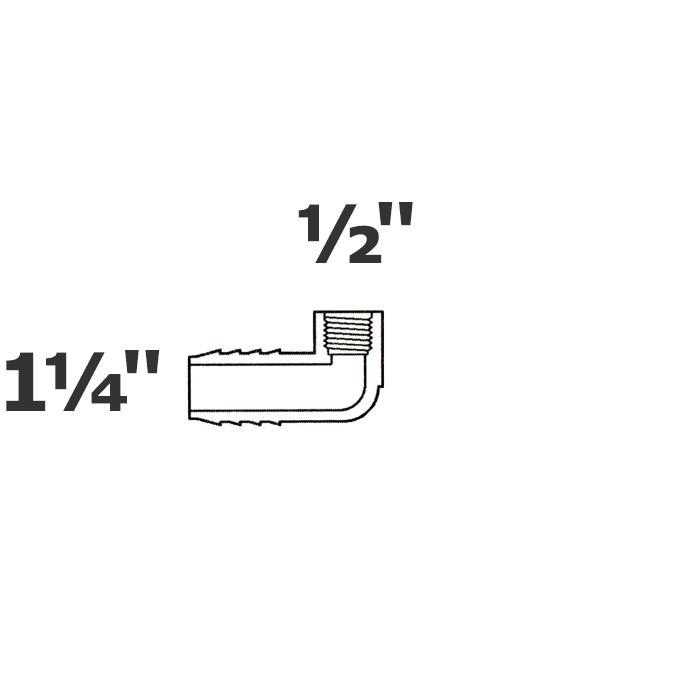 Codo gris reducido 90° 1 1/4 ins x 1/2 FPT