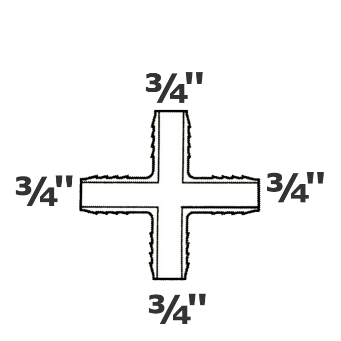 Croix grise 3/4 ins x 3/4 ins x 3/4 ins x 3/4 ins