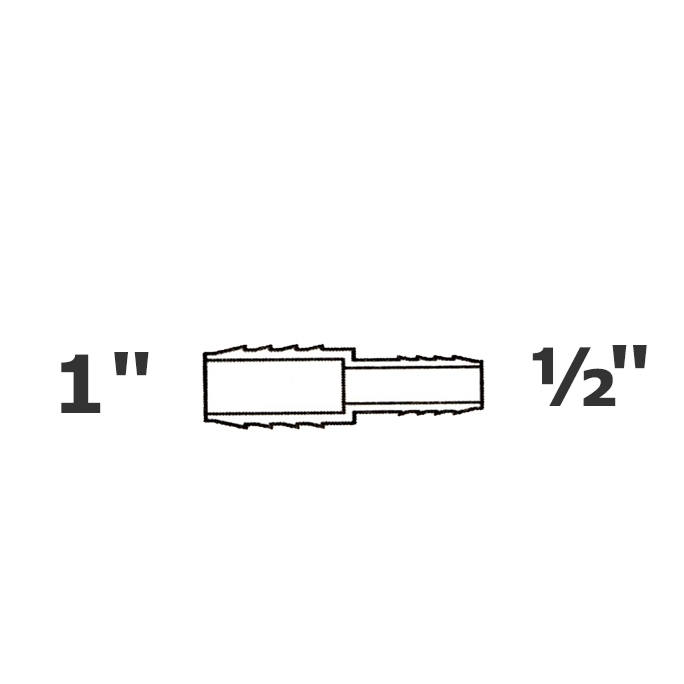 Reducer coupling grey 1 ins x 1/2 ins