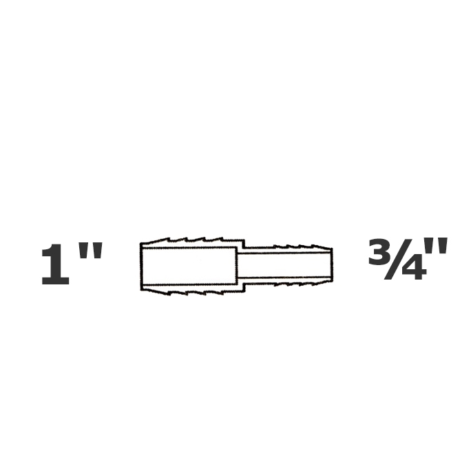 Reducer coupling grey 1 ins x 3/4 ins