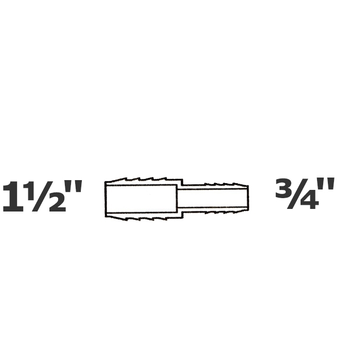 Acoplamiento reductor gris 1 1/2 ins x 3/4 ins