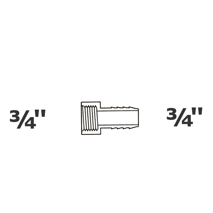 Adaptador gris 3/4 FPT x 3/4 ins