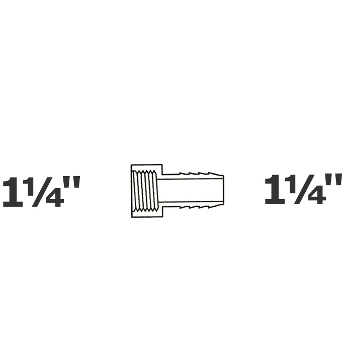 Adaptador gris 1 1/4 FPT x 1 1/4 ins