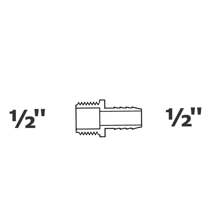 Adaptador gris 1/2 MPT x 1/2 ins