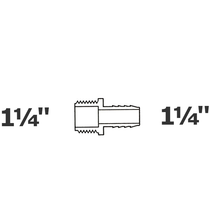 Adaptador gris 1 1/4 MPT x 11/4 ins