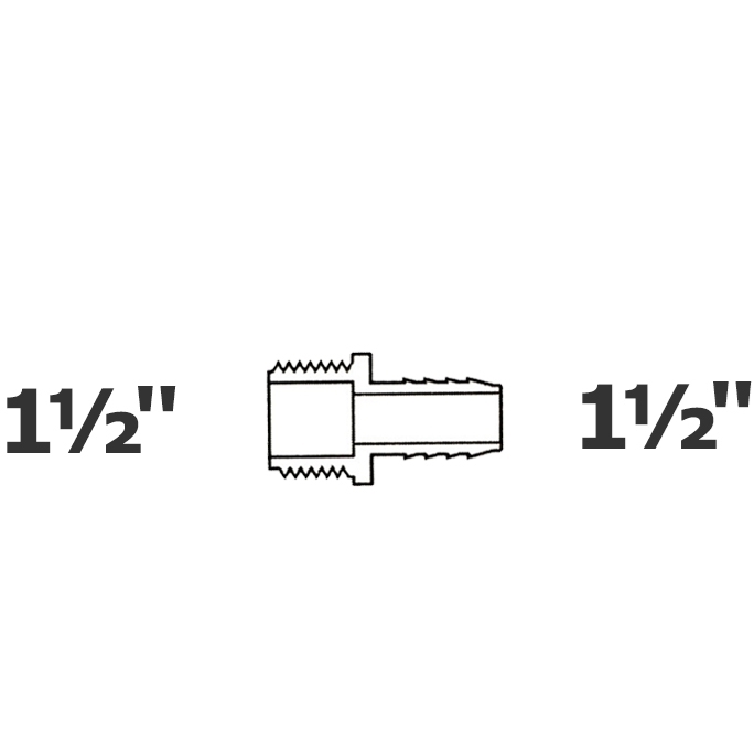 Adaptador gris 1 1/2 MPT x 1 1/2 ins