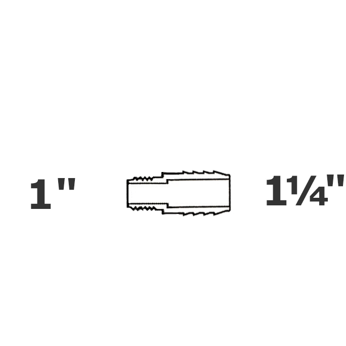 Adaptateur gris réduit 1 MPT x 1 1/4 ins sch 40