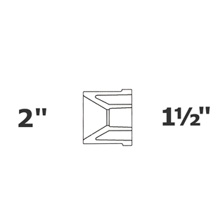 Adaptateur gris réduit 2 SP x 1 1/2 sl sch 40