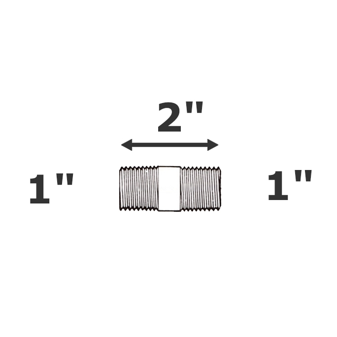 Mamelon gris 1 MPT x 2" sch 80