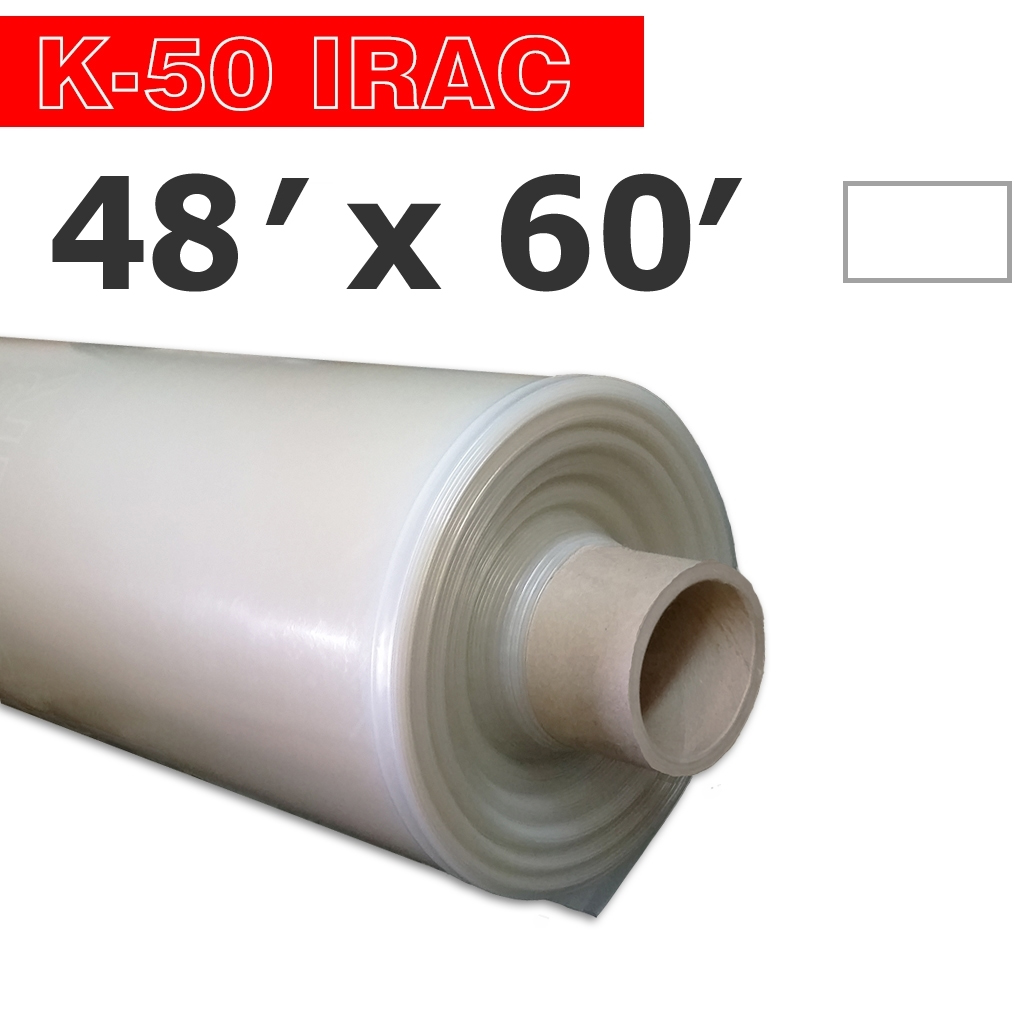 Poly 48' Feuille IRAC 6mil K-50 50UV Klerk's *pré-coupé* 48' x 60'