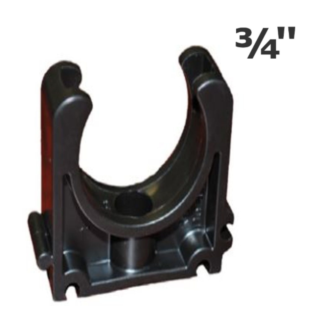 Black plastic pipe clip  - 3/4"