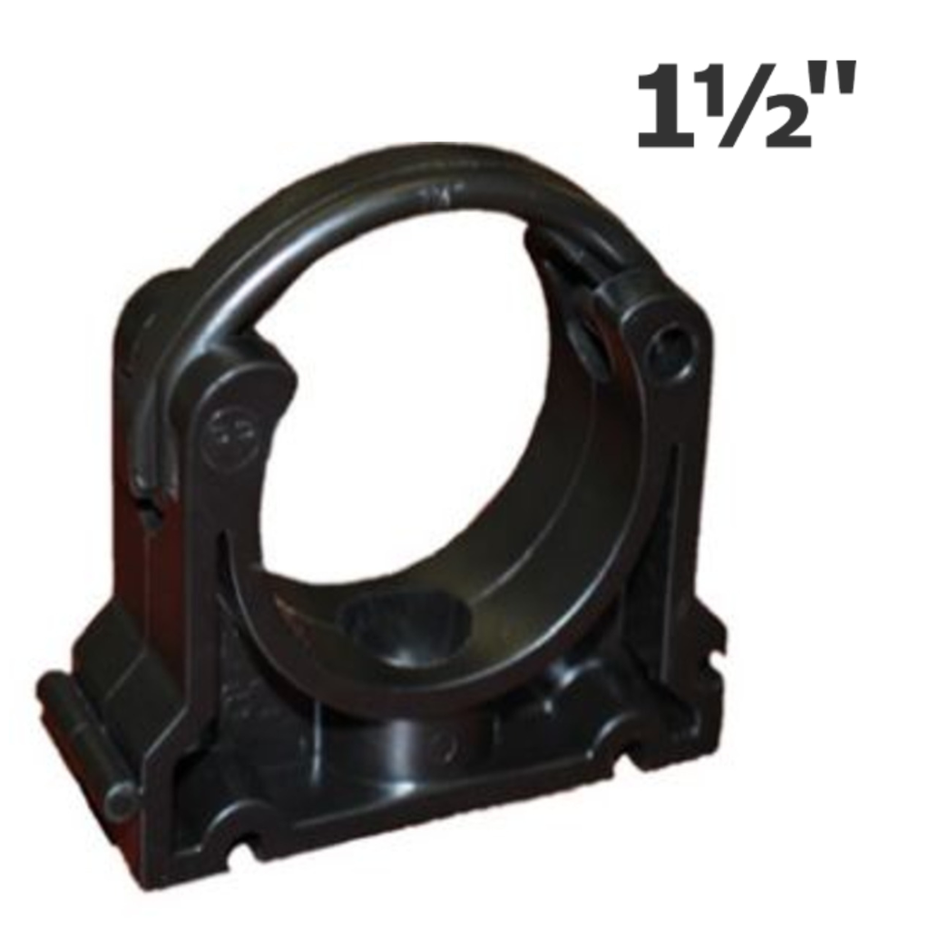 Black plastic pipe clip  - 1-1/2"