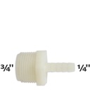 Adaptador reductor blanco 3/4" MPT x 1/4" ins