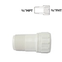 Adaptador giratorio blanco 3/4" MPT x 3/4" FHT (hose)
