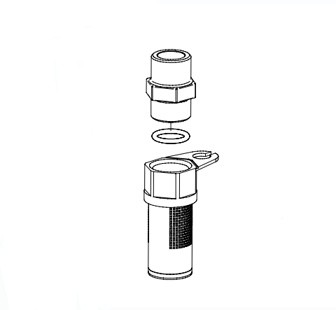 Clapet de pied (foot valve) 3/4" filtre PP pour système pompe doseuse ITC Dostec