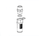 [160-140-10AC-18-830-P] Clapet de pied (foot valve) 3/4" filtre PP pour système pompe doseuse ITC Dostec
