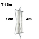 Prewound hook double 220mm IN STOCK, white twine, total: 16m, fall: 4m