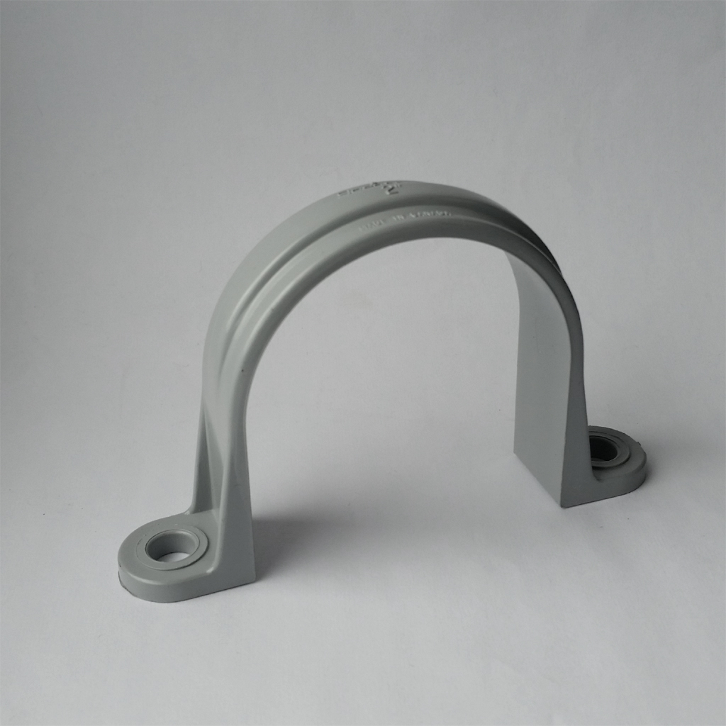 Grey PVC pipe strap 2"
