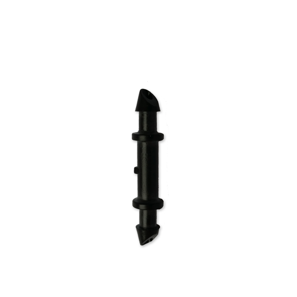 ​​​Connector 1/4" barb x barb black bar bevel (100/pk)