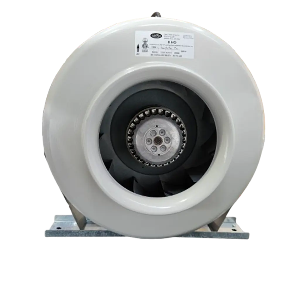 Can-Fan 8HO inline centrifugal fan exit 8" 766 CFM