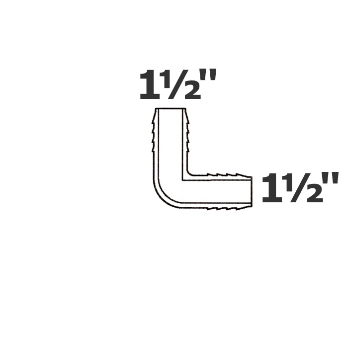 Coude gris 90° 1 1/2 ins X 1 1/2 ins