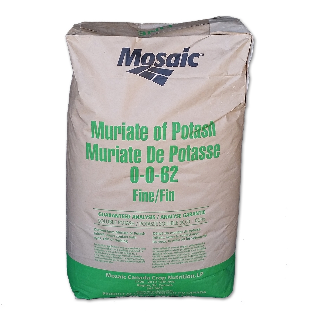 Potassium chloride (Muriate) 0-0-62 Mosaic treated
