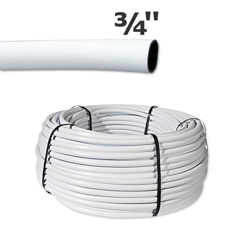 PE tubo blanco/negro 3/4" Netafim 54PSI (ID 0.82" OD 0.94" Wall 0.06") (500')