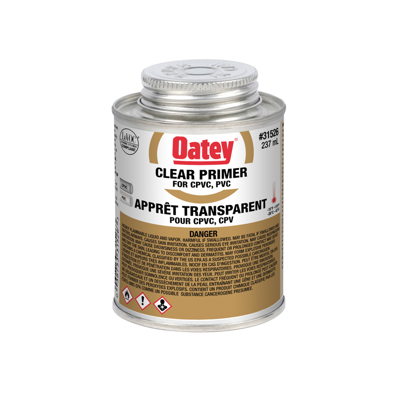 Clear primer for CPVC.PVC cement Oatey #31526 (237 ml)
