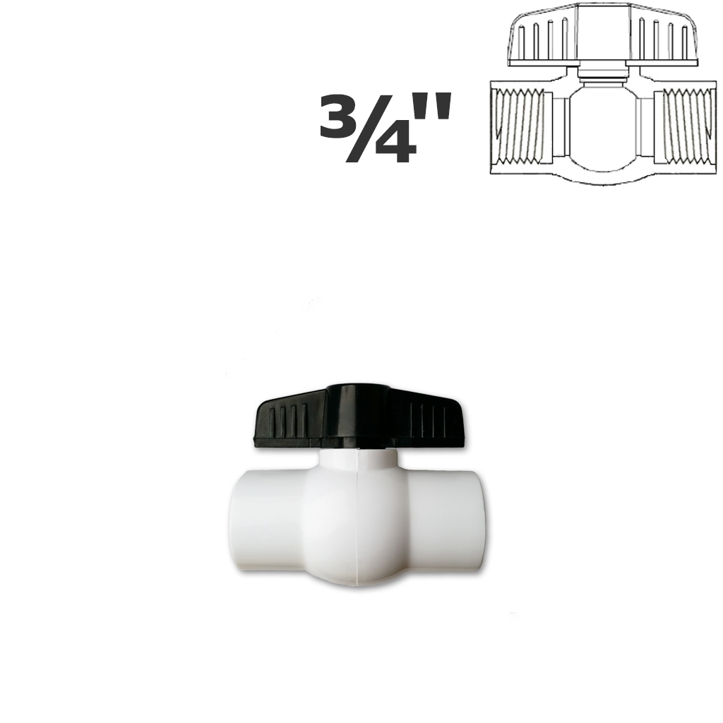 3/4" FPT white ball valve