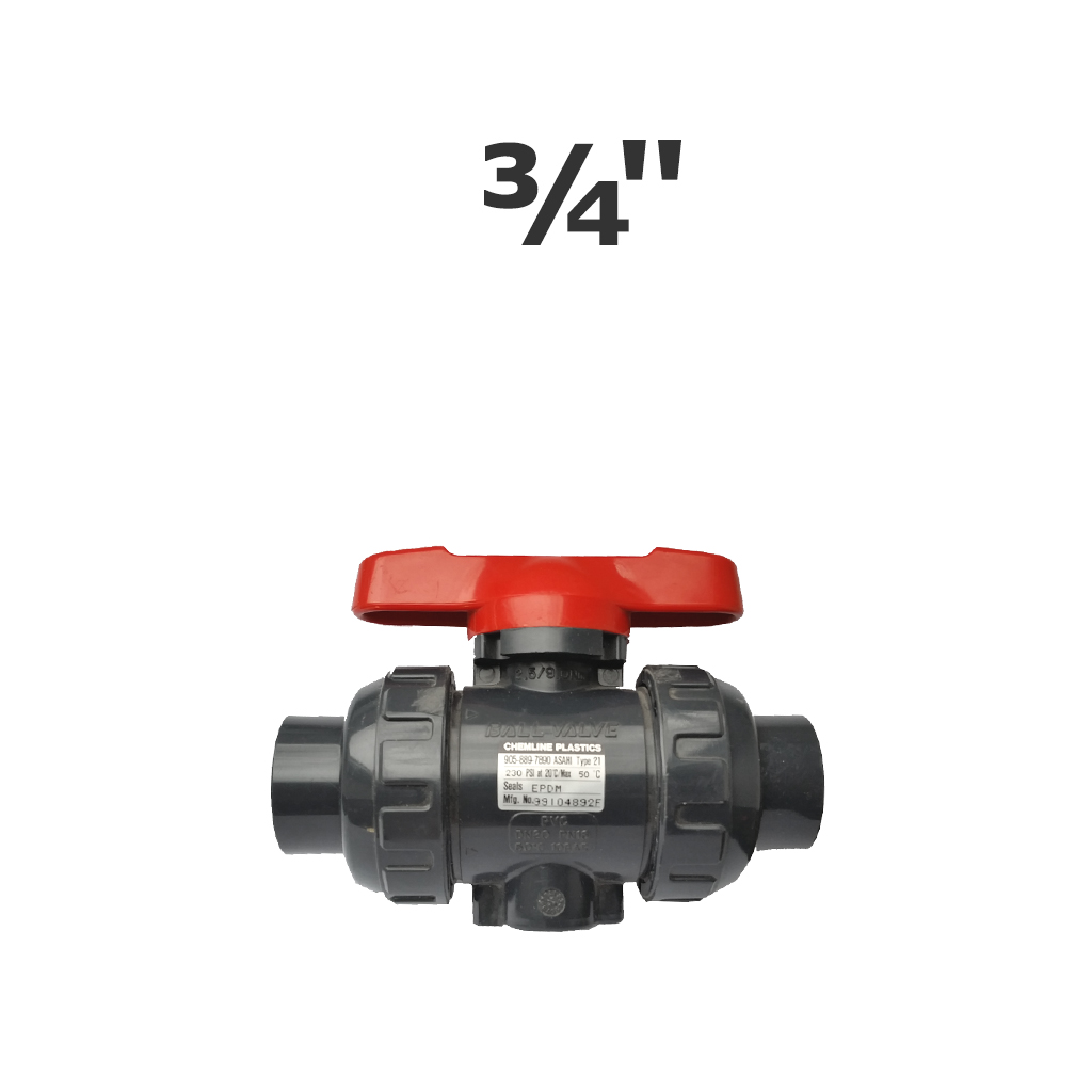 3/4 in. sl grey true union ball valve EPDM seal