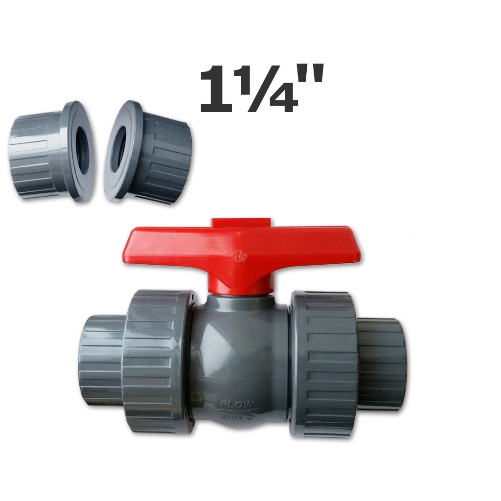 1 1/4 in. sl/FPT grey true union ball valve EPDM seal