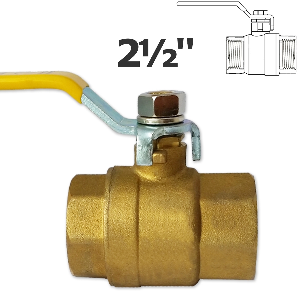 Brass 2 1/2" FPT ball valve