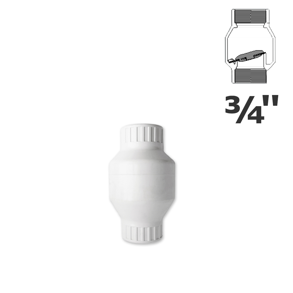 3/4 in. FPT white PVC swing check valve