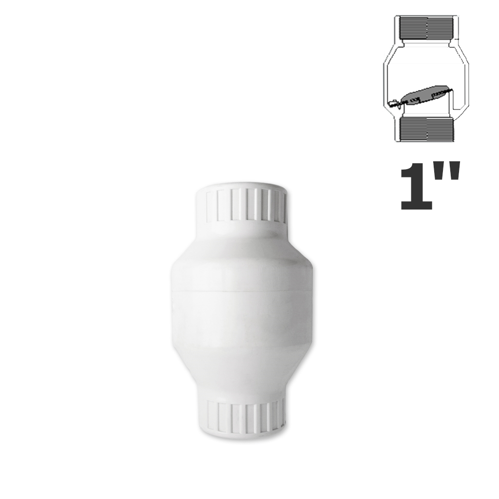 1 in. FPT white PVC swing check valve