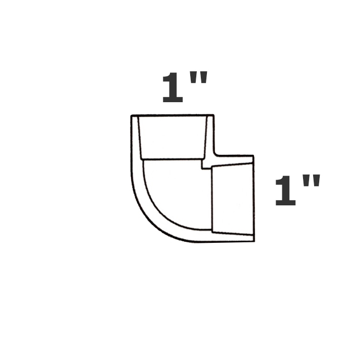 Codo gris 90° 1 sl x 1 sl sch 40