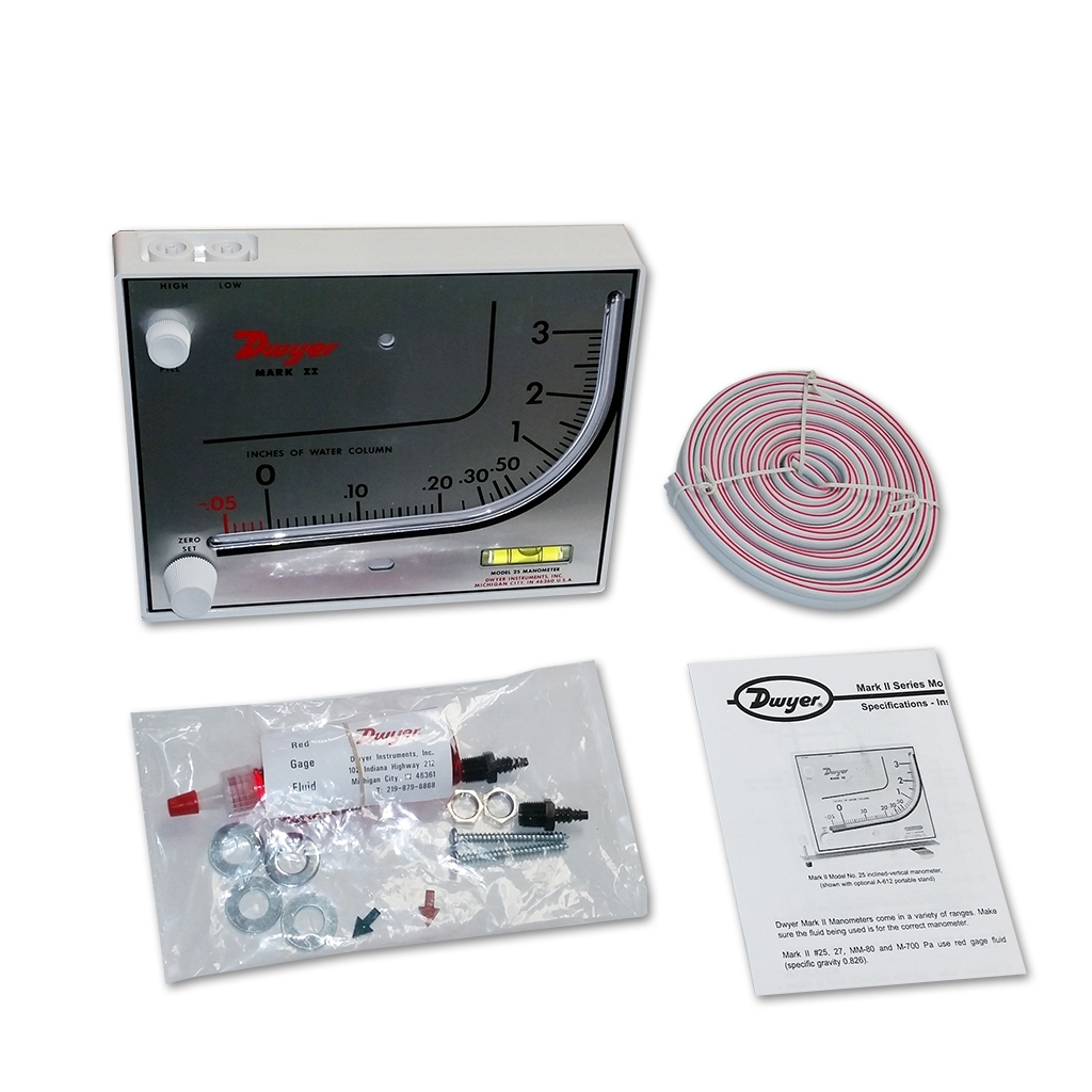 Manometer gauge for greenhouse film