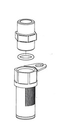 [160-140-10AC-18-830-F] Clapet de pied (foot valve) 3/4" filtre PVDF pour système pompe doseuse ITC Dostec