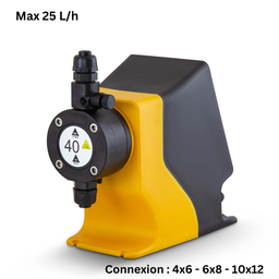 [160-140-10SC30025-5-FFL] Pompe doseuse à diaphragme stepper motor ITC DOSmart AC max 24L/h 5 bar adaptateur inclus: 10x12